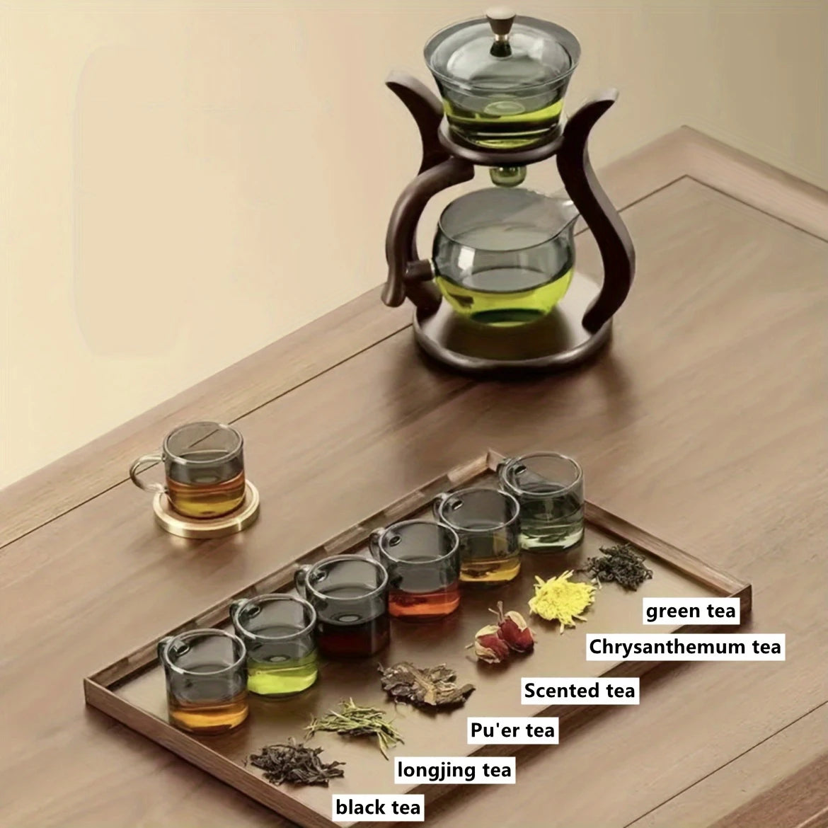 Premium Glass Tea Set with Automatic Tea Infuser