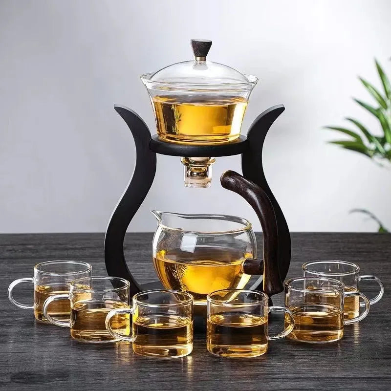 Premium Glass Tea Set with Automatic Tea Infuser