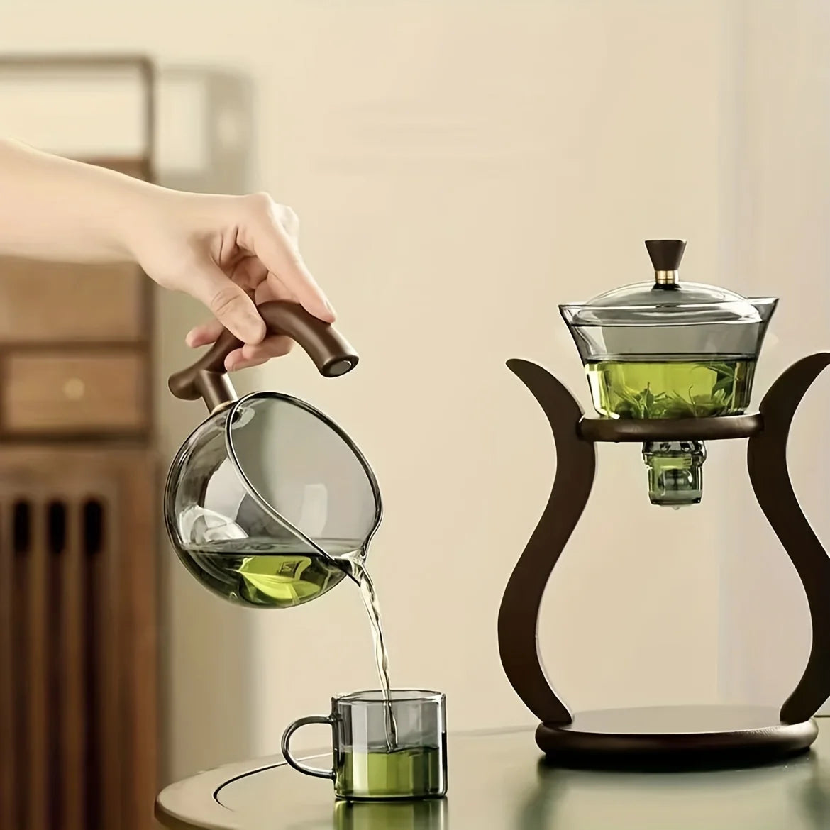 Premium Glass Tea Set with Automatic Tea Infuser
