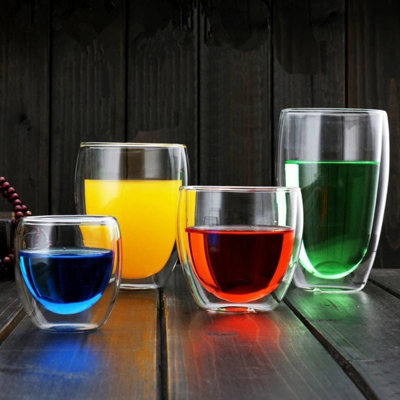 Insulated Double Wall Glass Tea Cup Set