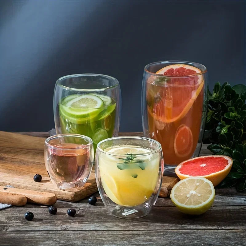 Insulated Double Wall Glass Tea Cup Set