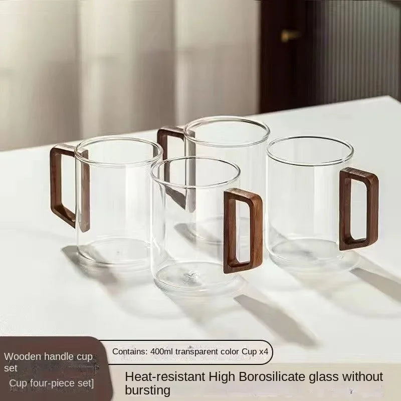 Luxury Glass Tea Mug with Infuser & Wooden Handle 🍵