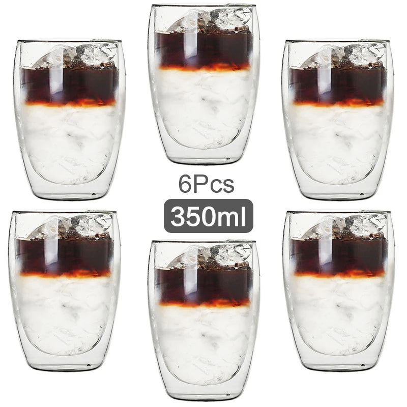 Insulated Double Wall Glass Tea Cup Set