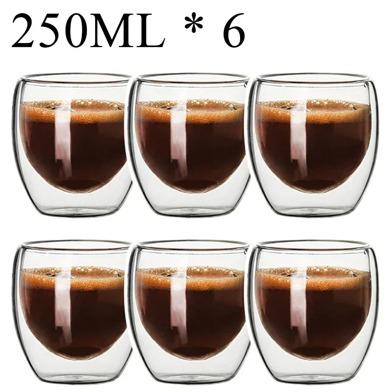 Insulated Double Wall Glass Tea Cup Set