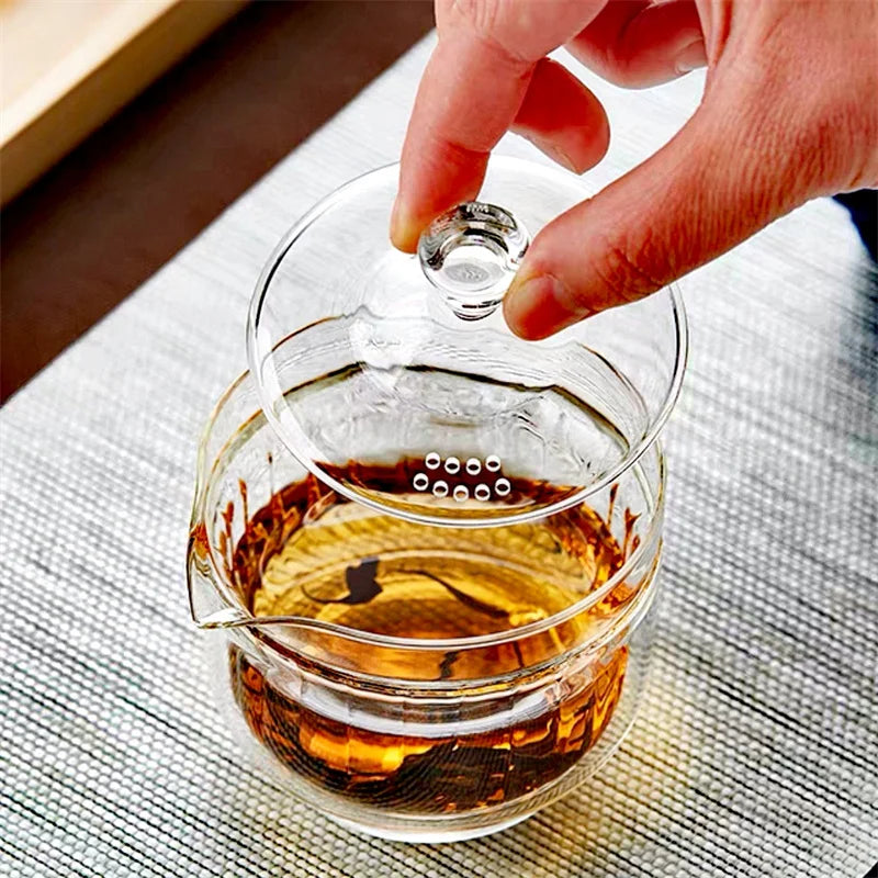 Premium Double Wall Glass Tea Cup – Heat Resistant Tea Infuser