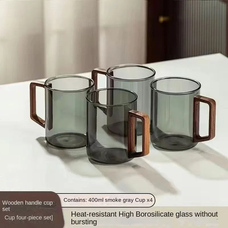 Luxury Glass Tea Mug with Infuser & Wooden Handle 🍵