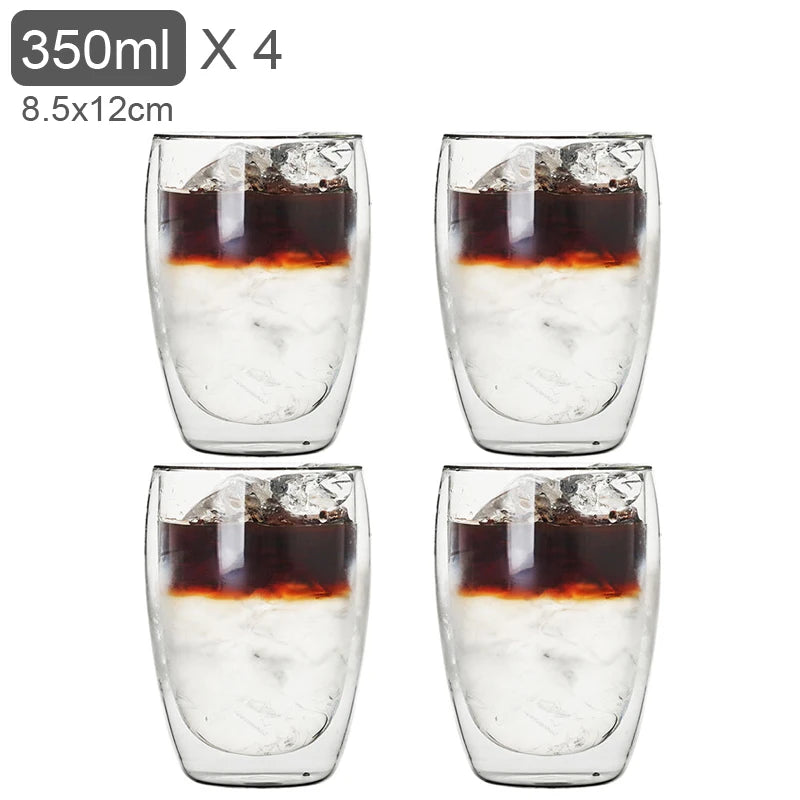 Insulated Double Wall Glass Tea Cup Set