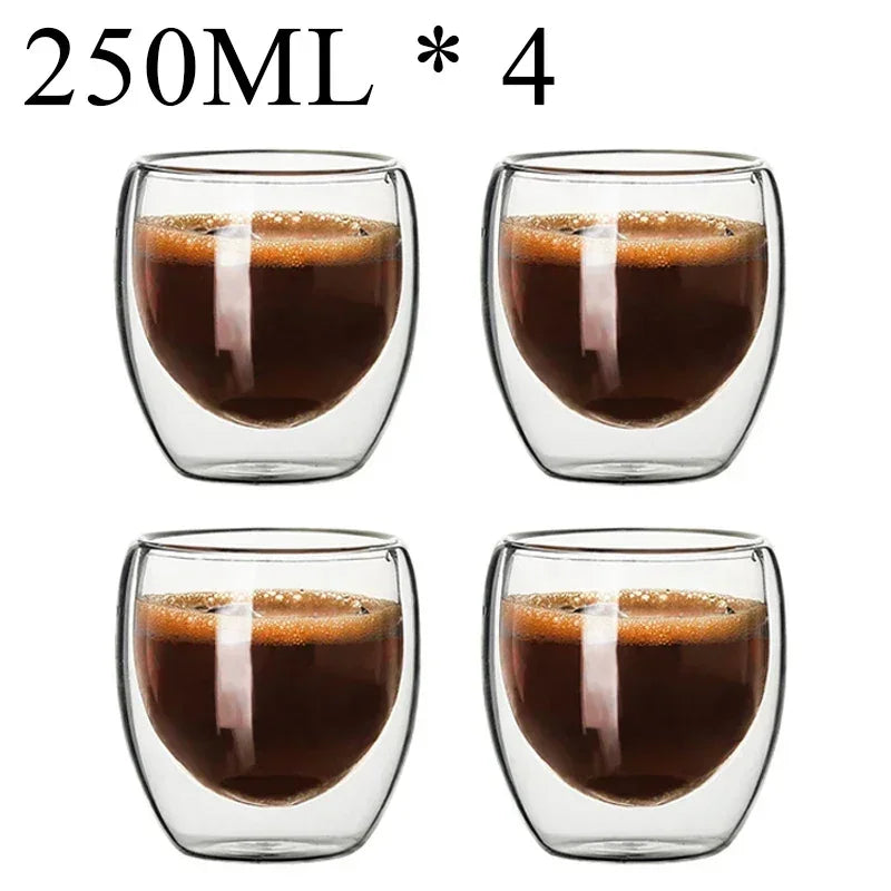 Insulated Double Wall Glass Tea Cup Set