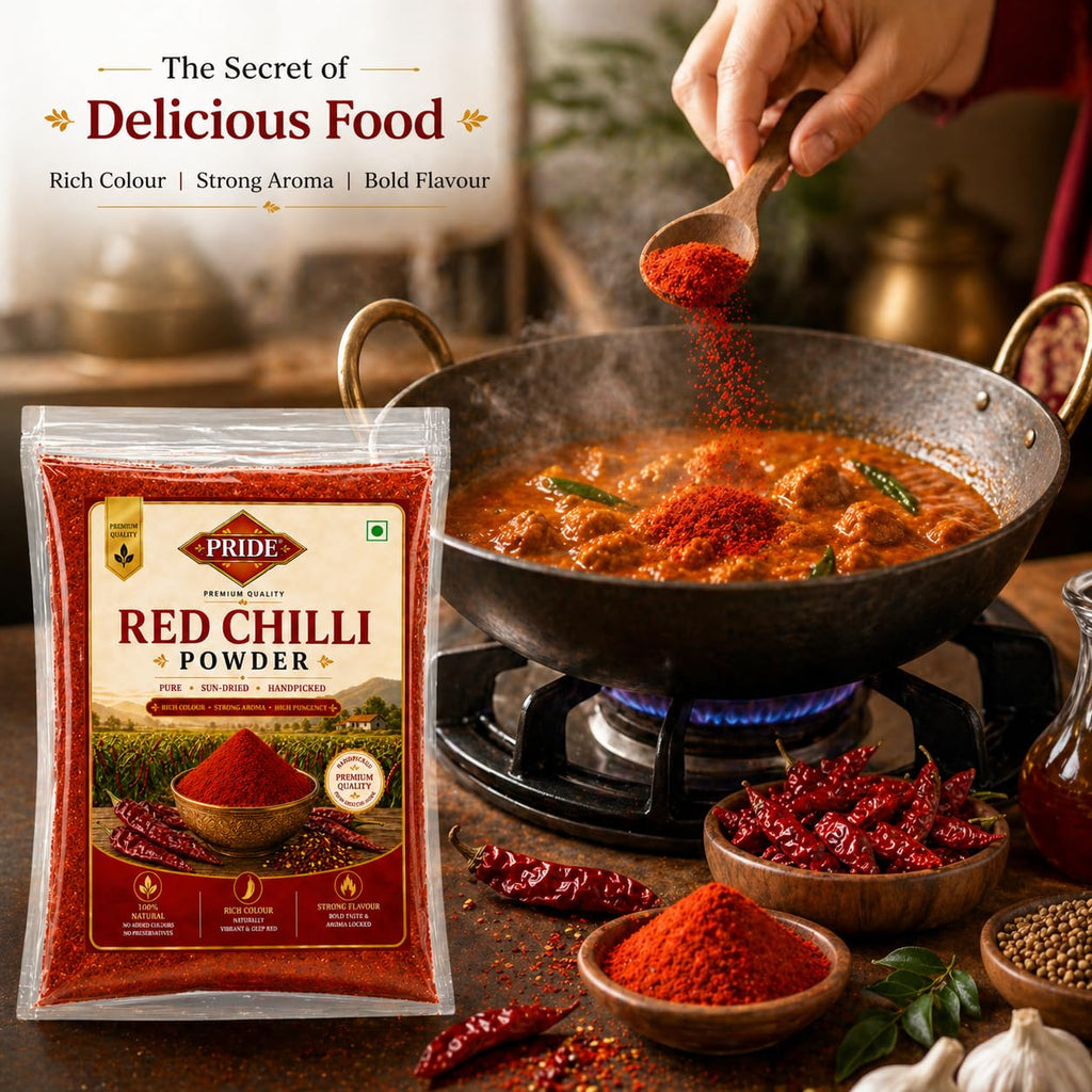 PRIDE Red Chilli Powder | 100% Pure & Natural Lal Mirch Powder | Strong Aroma, Rich Colour, High Pungency | No Added Colour & Preservatives | Premium Quality Spice (1kg)