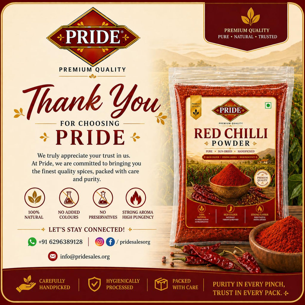 PRIDE Red Chilli Powder | 100% Pure & Natural Lal Mirch Powder | Strong Aroma, Rich Colour, High Pungency | No Added Colour & Preservatives | Premium Quality Spice (100g)