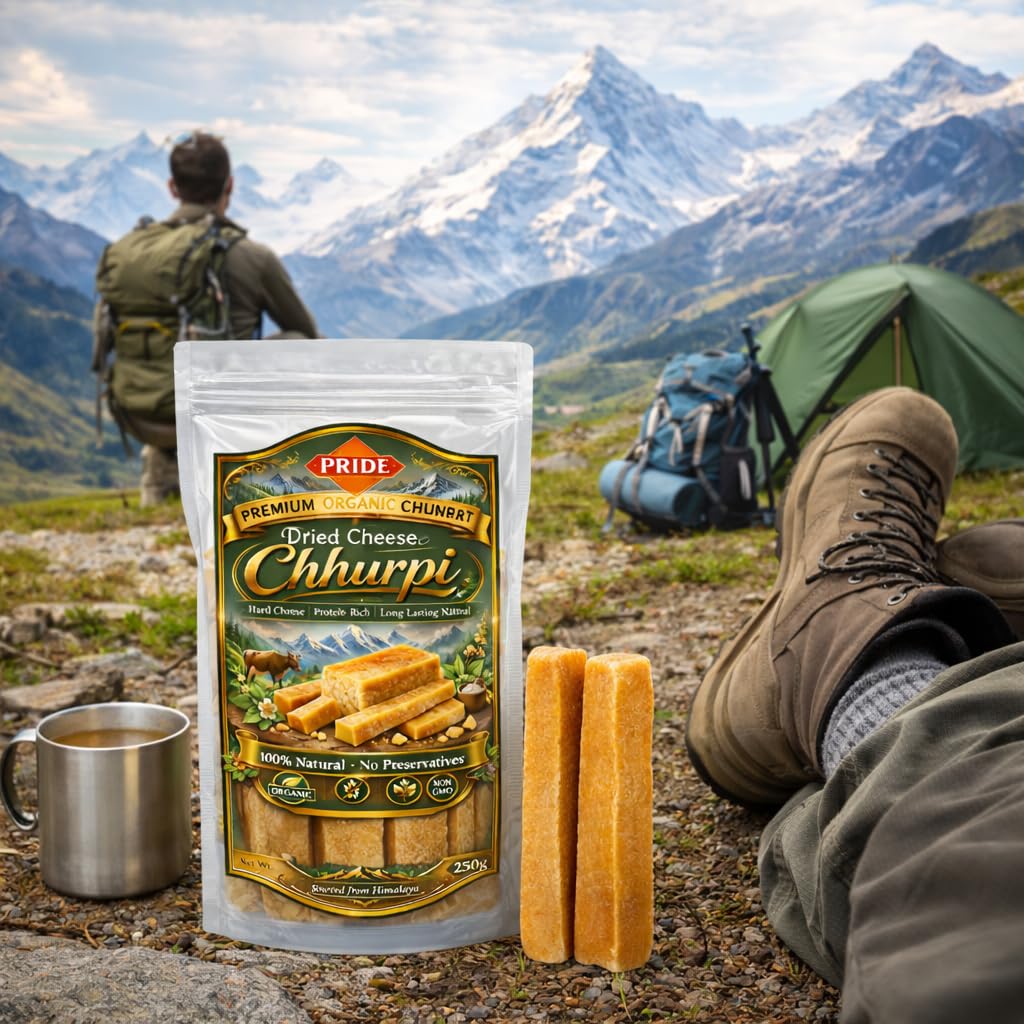 Premium Himalayan Chhurpi – Natural Dried Hard Cheese Snack | High Protein Organic Chhurpi Sticks | Traditional Himalayan Cheese | No Preservatives | 250g (250gm)