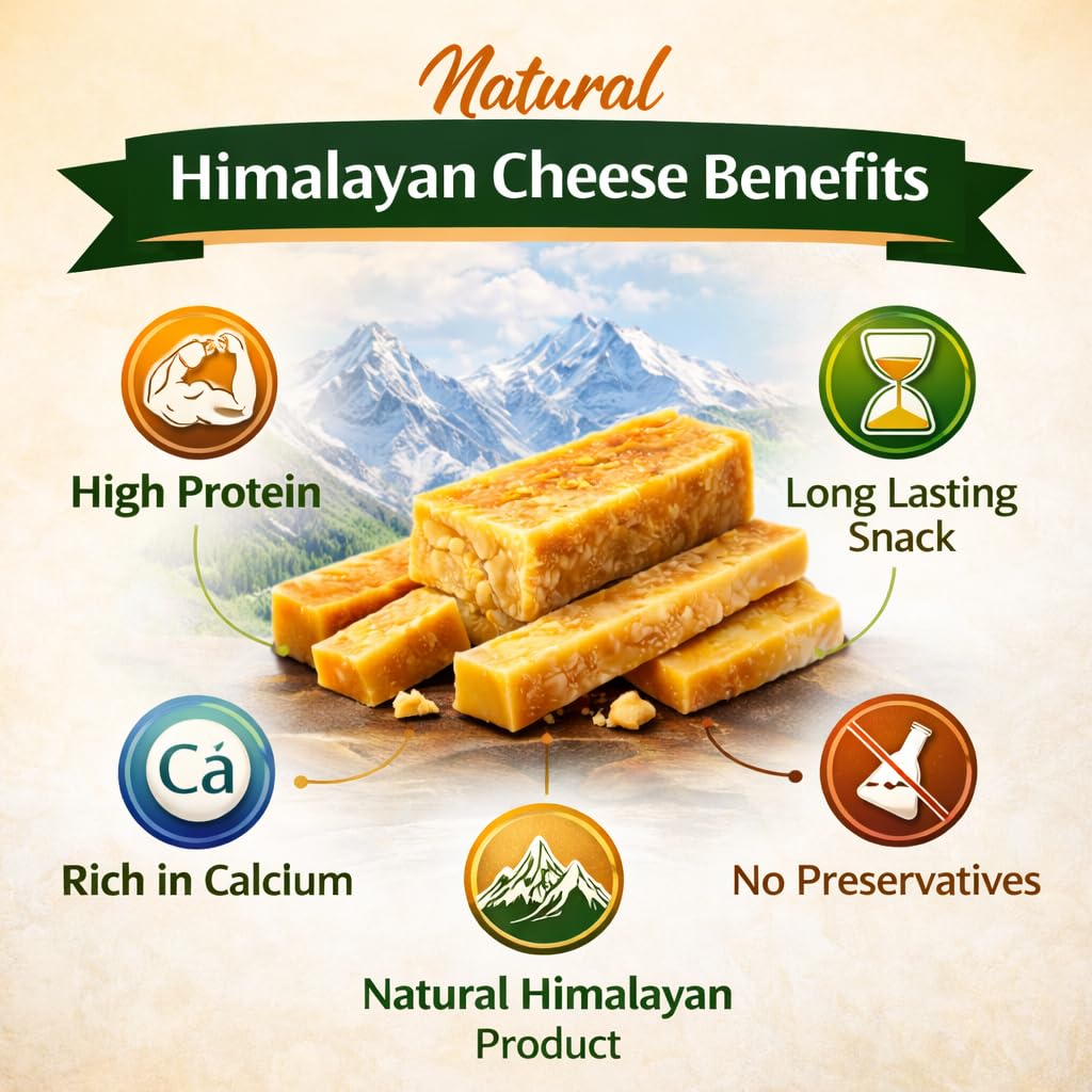 Premium Himalayan Chhurpi (110–150g) | Natural Dried Hard Cheese Snack | High Protein | Long Lasting Yak/Cow Milk Chew | No Preservatives | For Humans & Pets