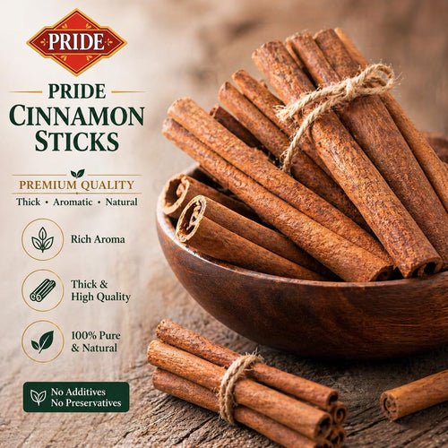 PRIDE Cinnamon Sticks (Dalchini) | Premium Quality Whole Cinnamon | Strong Aroma & Rich Flavor | 100% Pure & Natural | No Additives, No Preservatives | Ideal for Tea, Cooking & Wellness Drinks (100g)