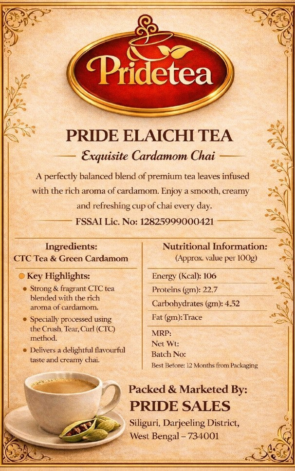 Pride Cardamom|Elaichi Tea 250g