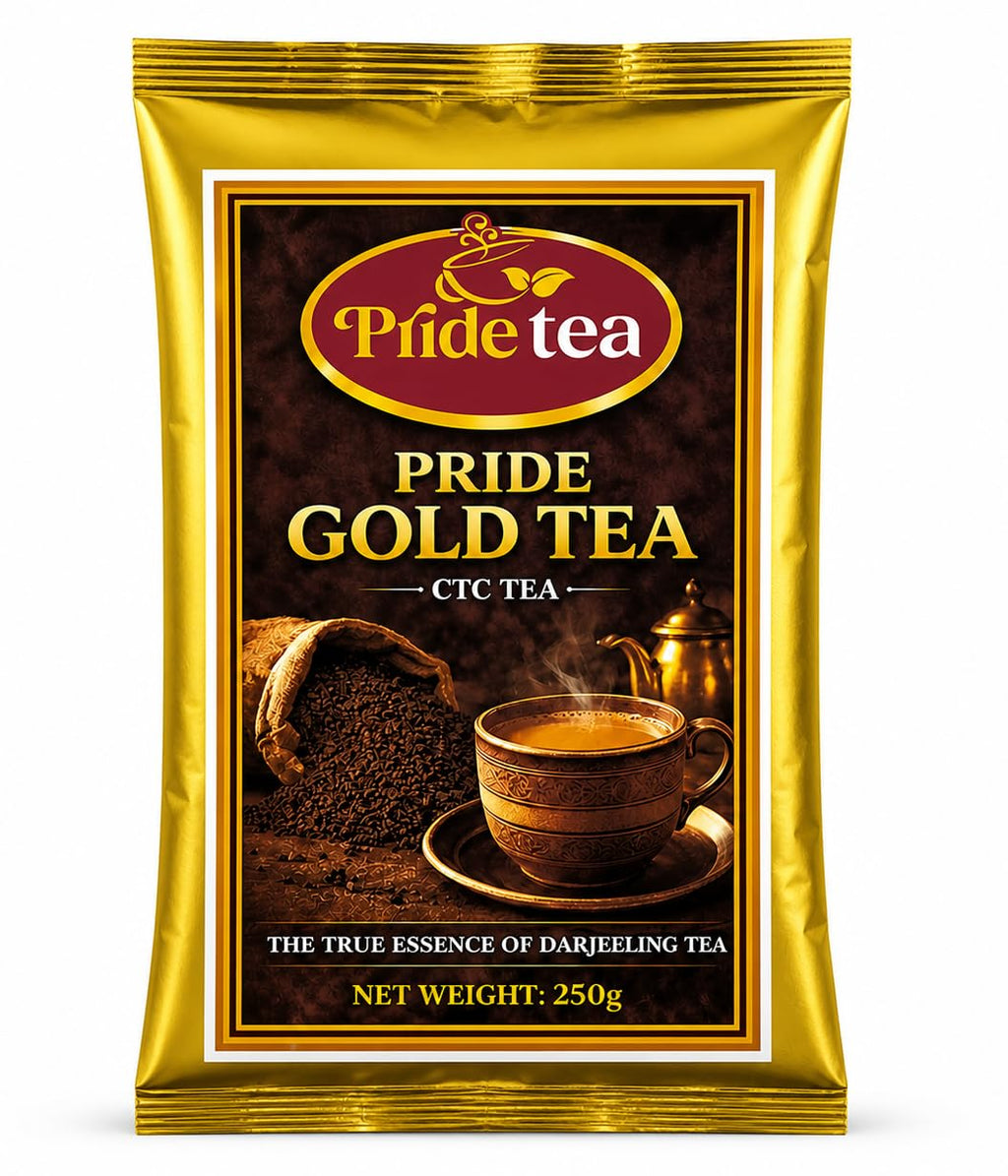 Pride Tea Gold CTC Tea – Strong, Aromatic, and Flavorful Darjeeling Blend – Ideal for Daily Chai with Rich Taste and Aroma – Gold CTC Granules Packed Fresh(250gm)