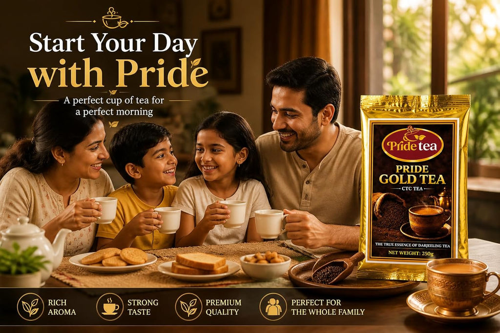 Pride Tea Gold CTC Tea – Strong, Aromatic, and Flavorful Darjeeling Blend – Ideal for Daily Chai with Rich Taste and Aroma – Gold CTC Granules Packed Fresh(250gm)