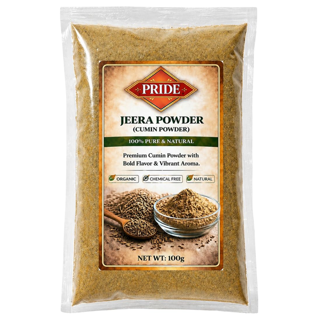 Pride Jeera Powder (Cumin Powder) | 100% Pure & Natural | Strong Aroma & Bold Flavor | Chemical-Free Spices for Cooking (100g)