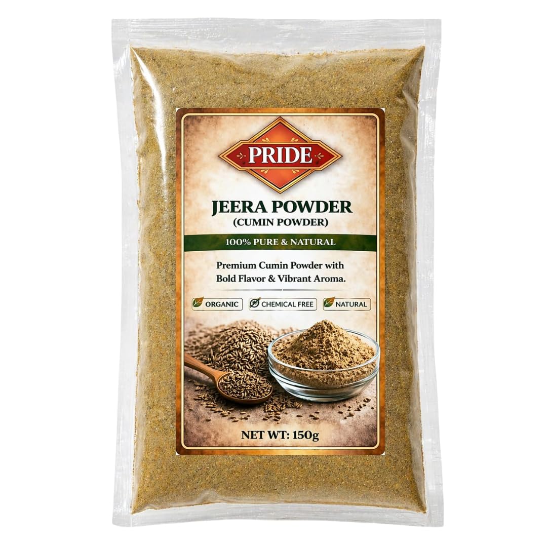 Pride Jeera Powder (Cumin Powder) | 100% Pure & Natural | Strong Aroma & Bold Flavor | Chemical-Free Spices for Cooking (150g)